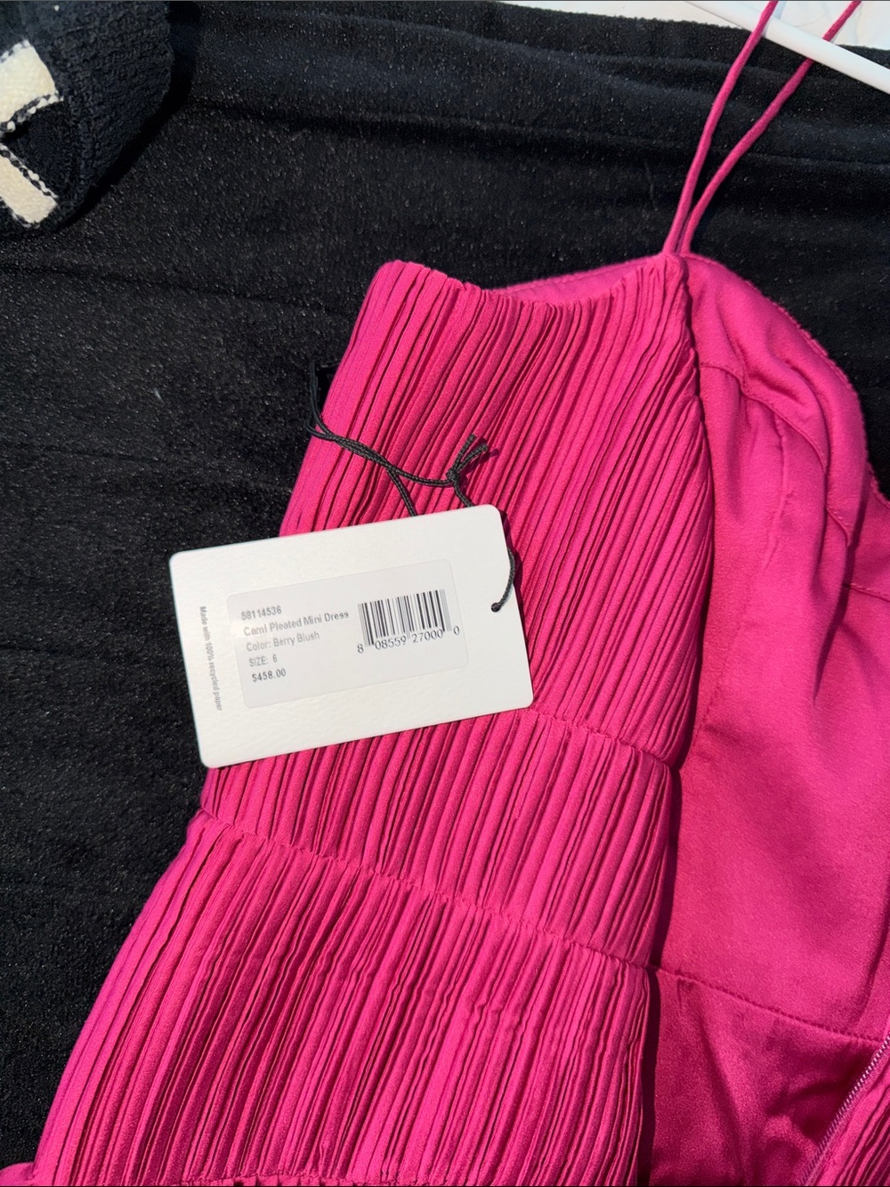 AMUR Pleated satin minidress NEW WITH TAGS!! - Picture 2 of 3